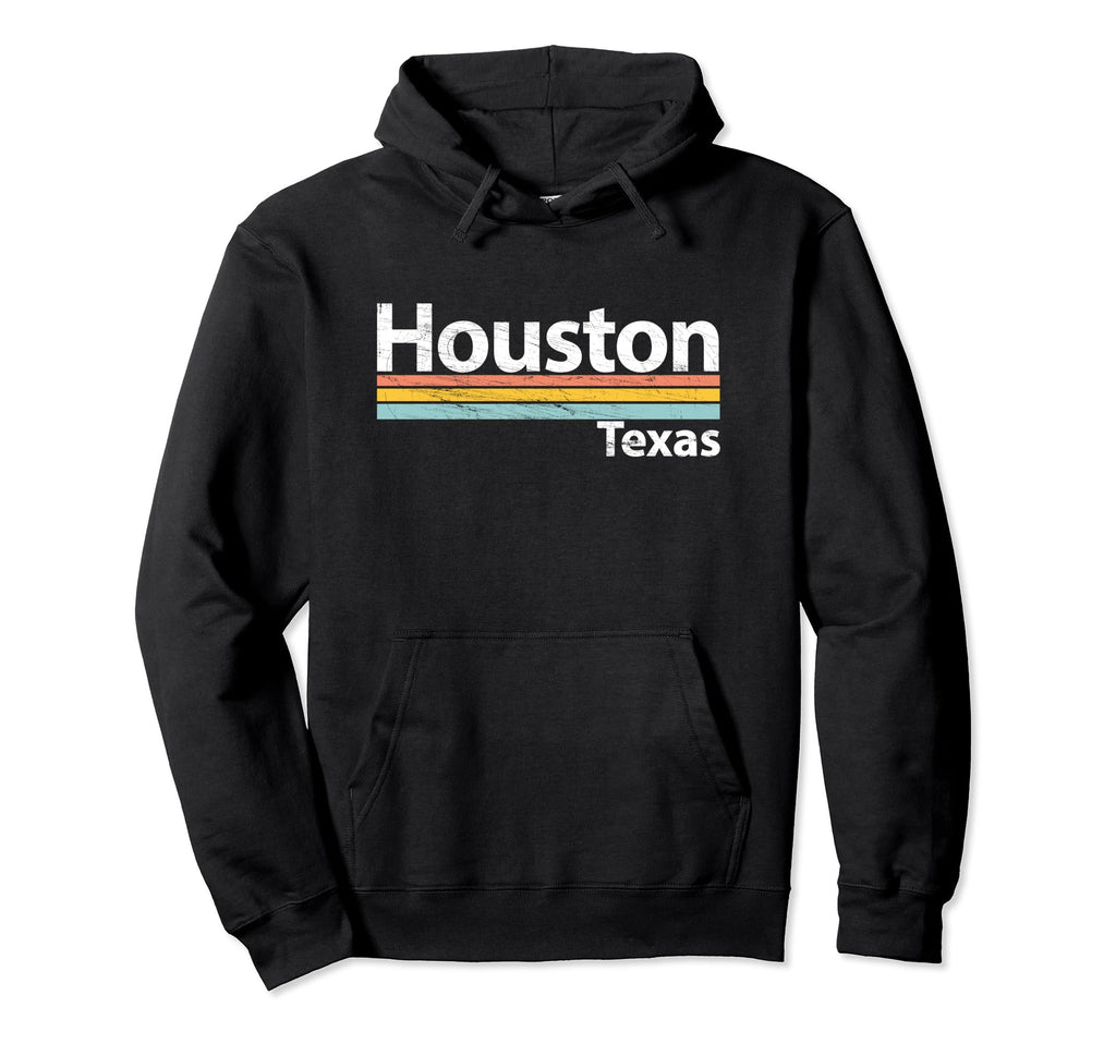 Houston Texas Worn Stripes Hoodie - Novelty Apparel Unisex - T-Shirt, Sweatshirt, Hoodie