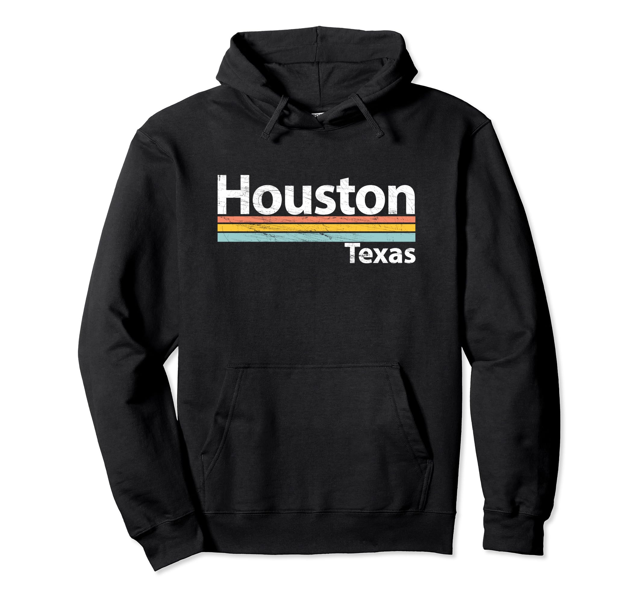 Houston Texas Worn Stripes Hoodie - Novelty Apparel Unisex - T-Shirt, Sweatshirt, Hoodie