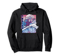 Japanese Vaporwave Grim Reaper Surf Hoodie - Custom Art Print Men Women - T-Shirt, Sweatshirt, Hoodie