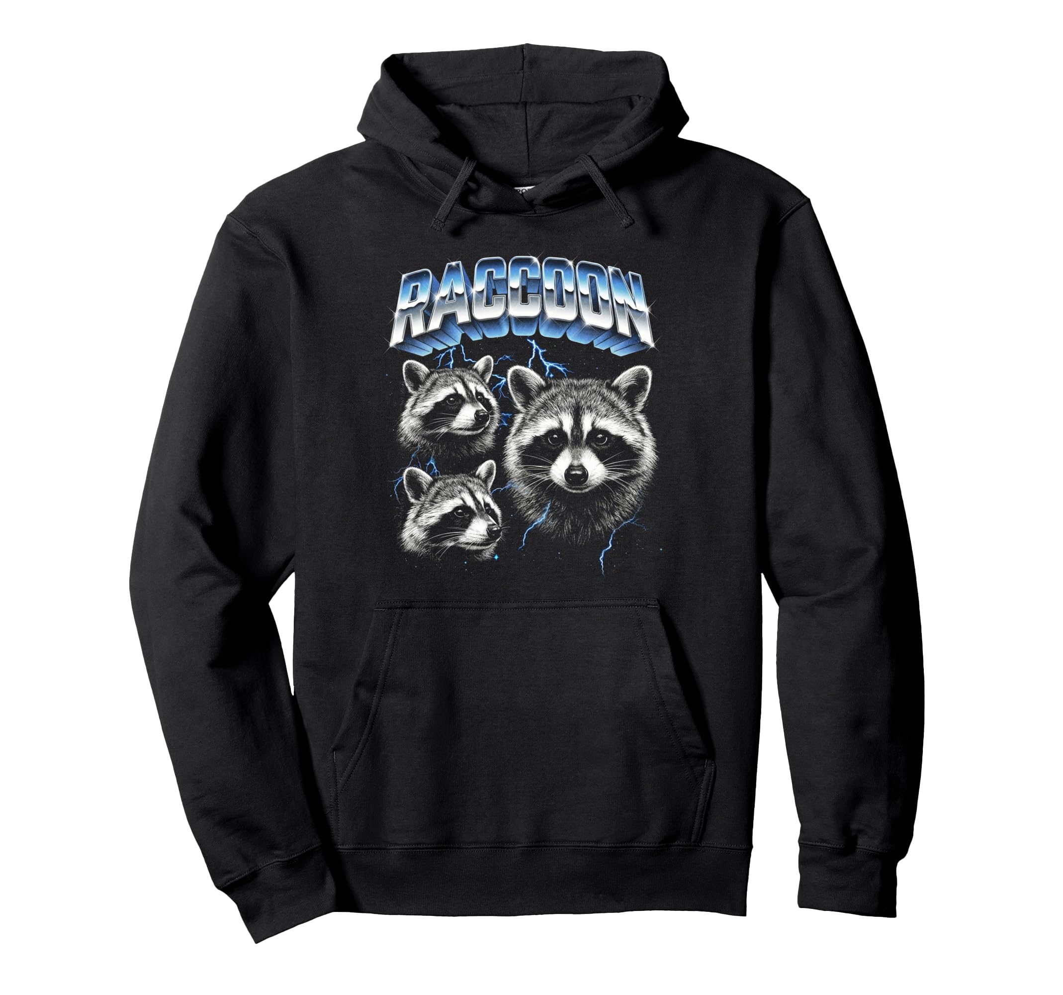 Raccoon 80S Funny Silly Raccoon 90S Hoodie - Trendy Graphic for Adults - T-Shirt, Sweatshirt, Hoodie