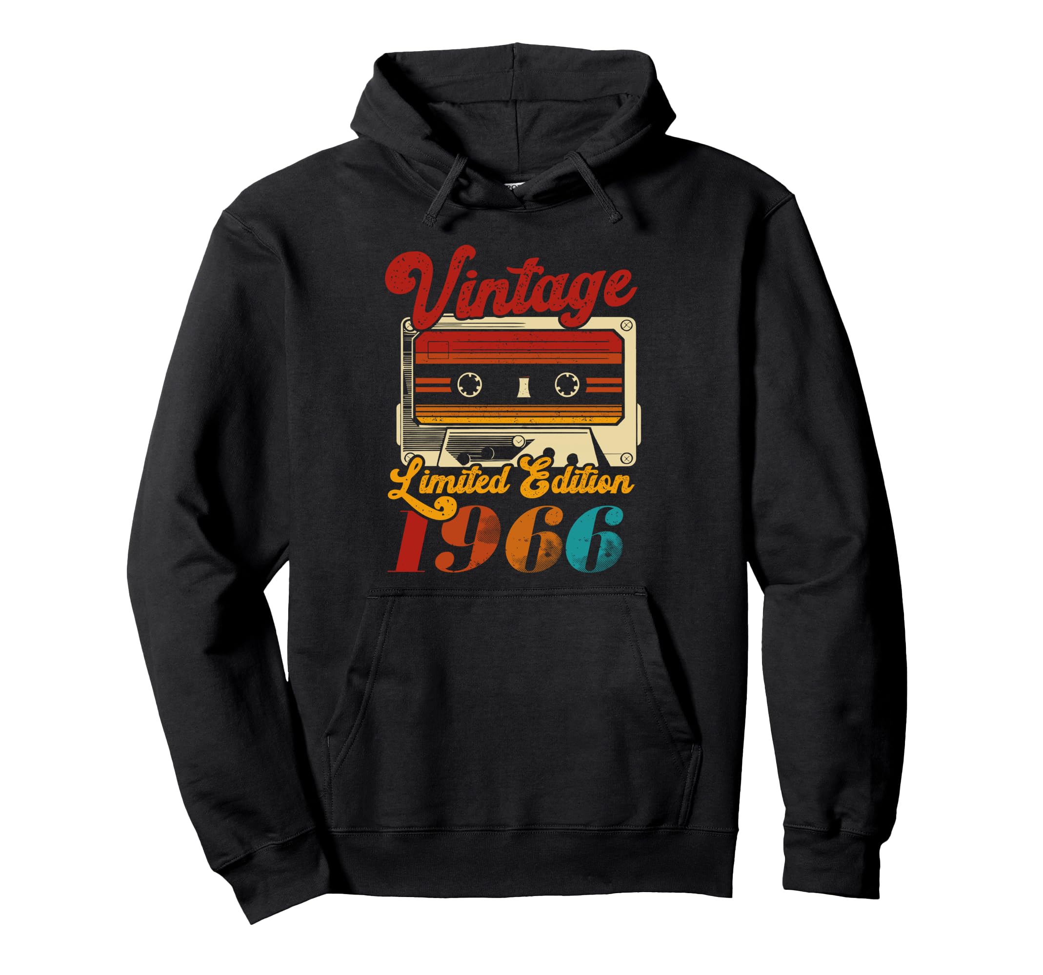 Born 1966 Cassette Tape 60S Birthday Hoodie - Minimalist Print for Adults - T-Shirt, Sweatshirt, Hoodie