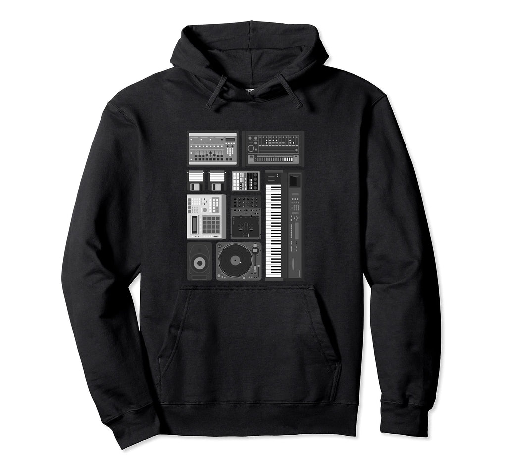Old School Hip Hop Analog Producer Hoodie - Minimalist Print Unisex - T-Shirt, Sweatshirt, Hoodie