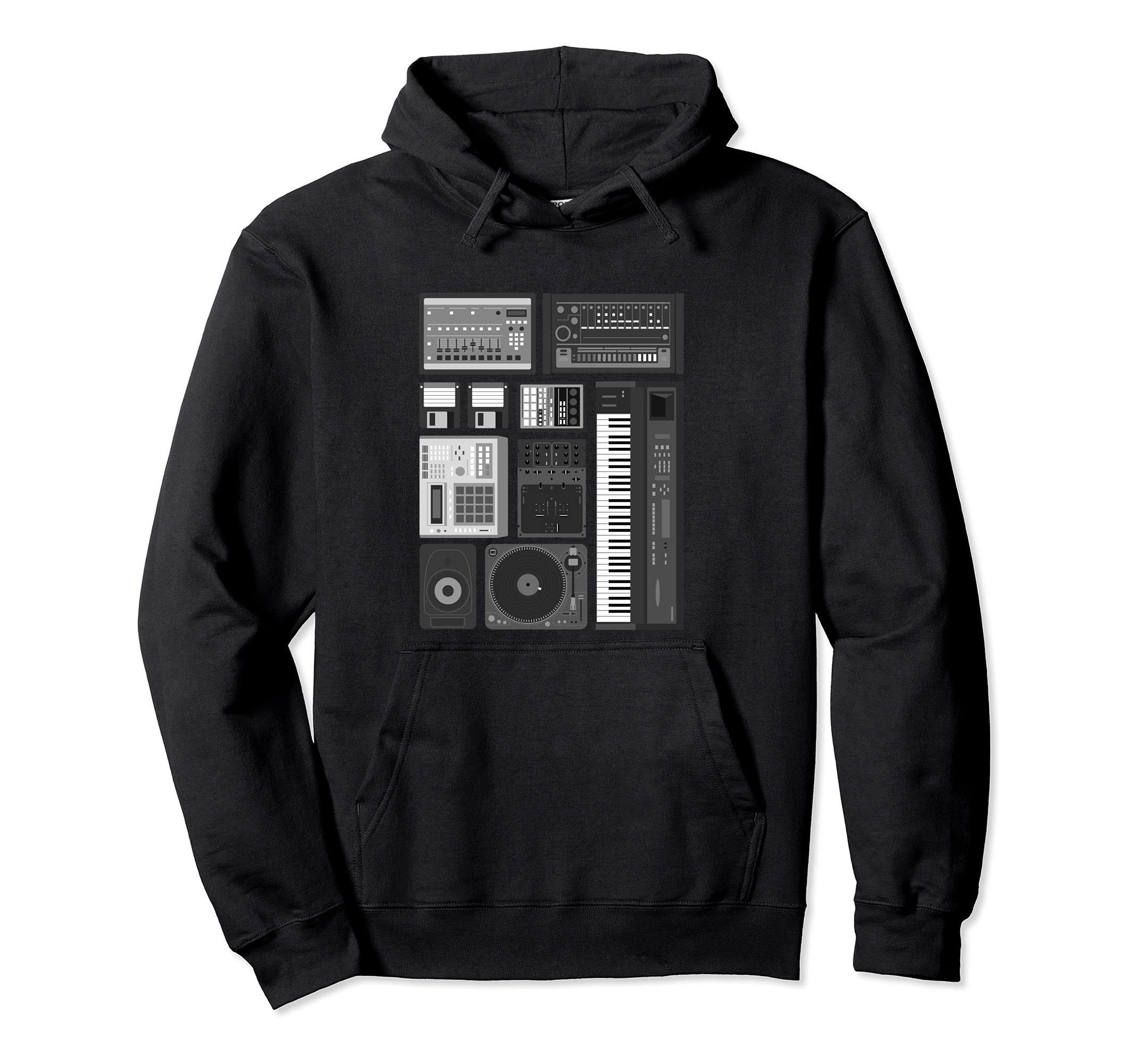Old School Hip Hop Analog Producer Hoodie - Minimalist Print Unisex - T-Shirt, Sweatshirt, Hoodie