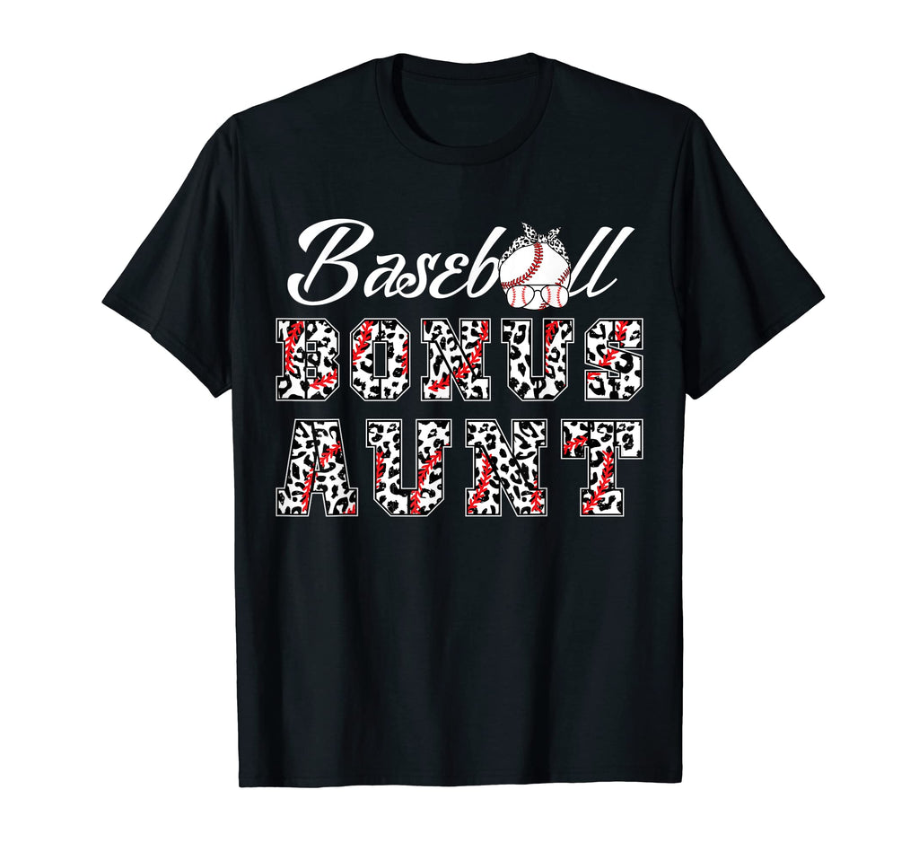 Baseball Bonus Aunt Leopard Game Day T-Shirt - Custom Art Print for Adults - T-Shirt, Sweatshirt, Hoodie