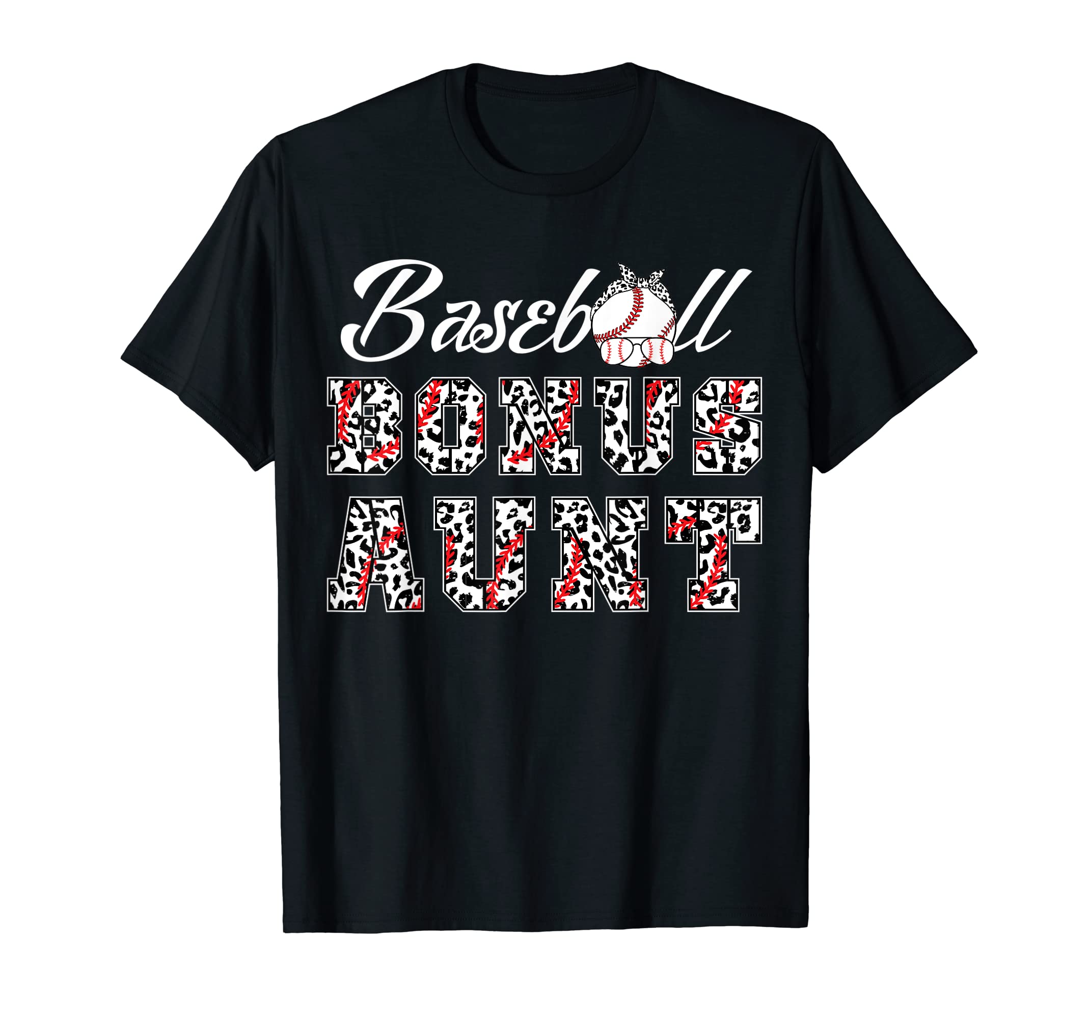 Baseball Bonus Aunt Leopard Game Day T-Shirt - Custom Art Print for Adults - T-Shirt, Sweatshirt, Hoodie