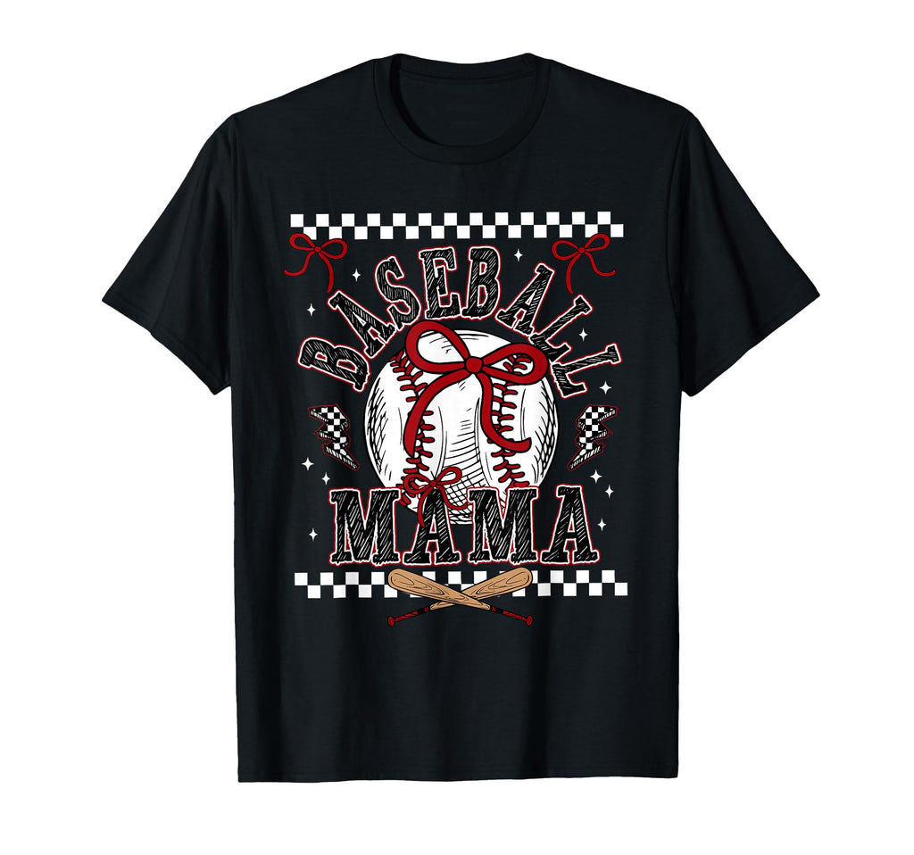 Baseball Mama Coquette Bow Game Day T-Shirt - Custom Art Print for Adults - T-Shirt, Sweatshirt, Hoodie
