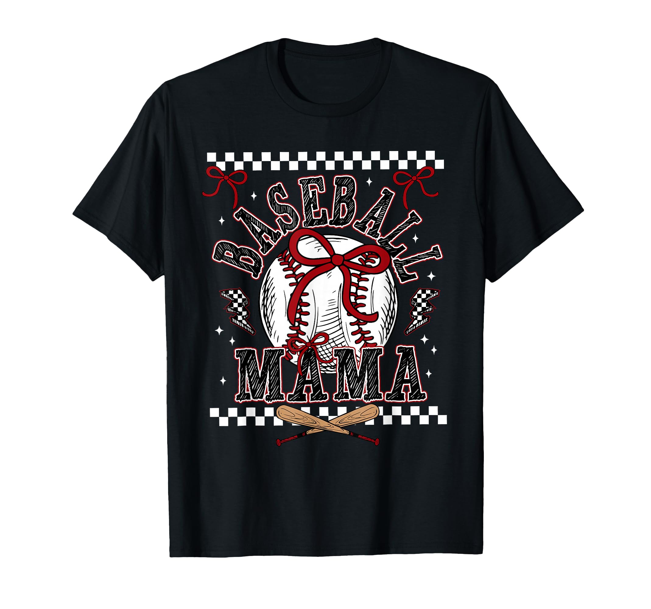 Baseball Mama Coquette Bow Game Day T-Shirt - Custom Art Print for Adults - T-Shirt, Sweatshirt, Hoodie