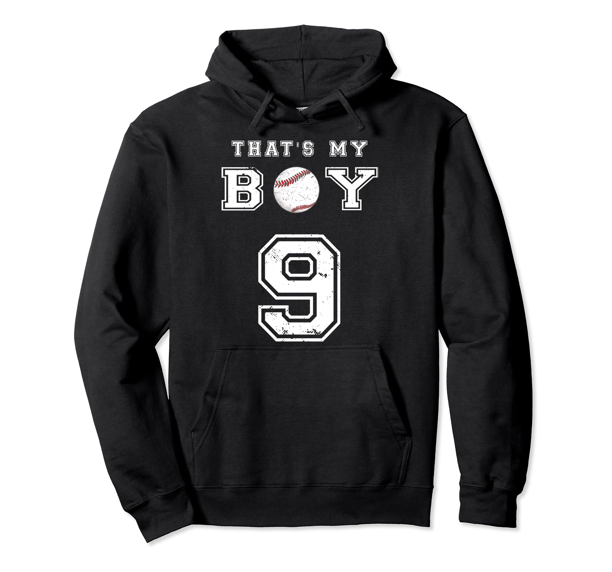 Thats My Baseball 9 Jersey Number Hoodie - Fun Novelty Design for Adults - T-Shirt, Sweatshirt, Hoodie