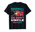 Baseball Or Bows Uncle Announcement T-Shirt - Minimalist Print for Adults - T-Shirt, Sweatshirt, Hoodie
