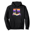 Skylines Vaporwave Aesthetic Cat Hoodie - Trendy Graphic for Adults - T-Shirt, Sweatshirt, Hoodie