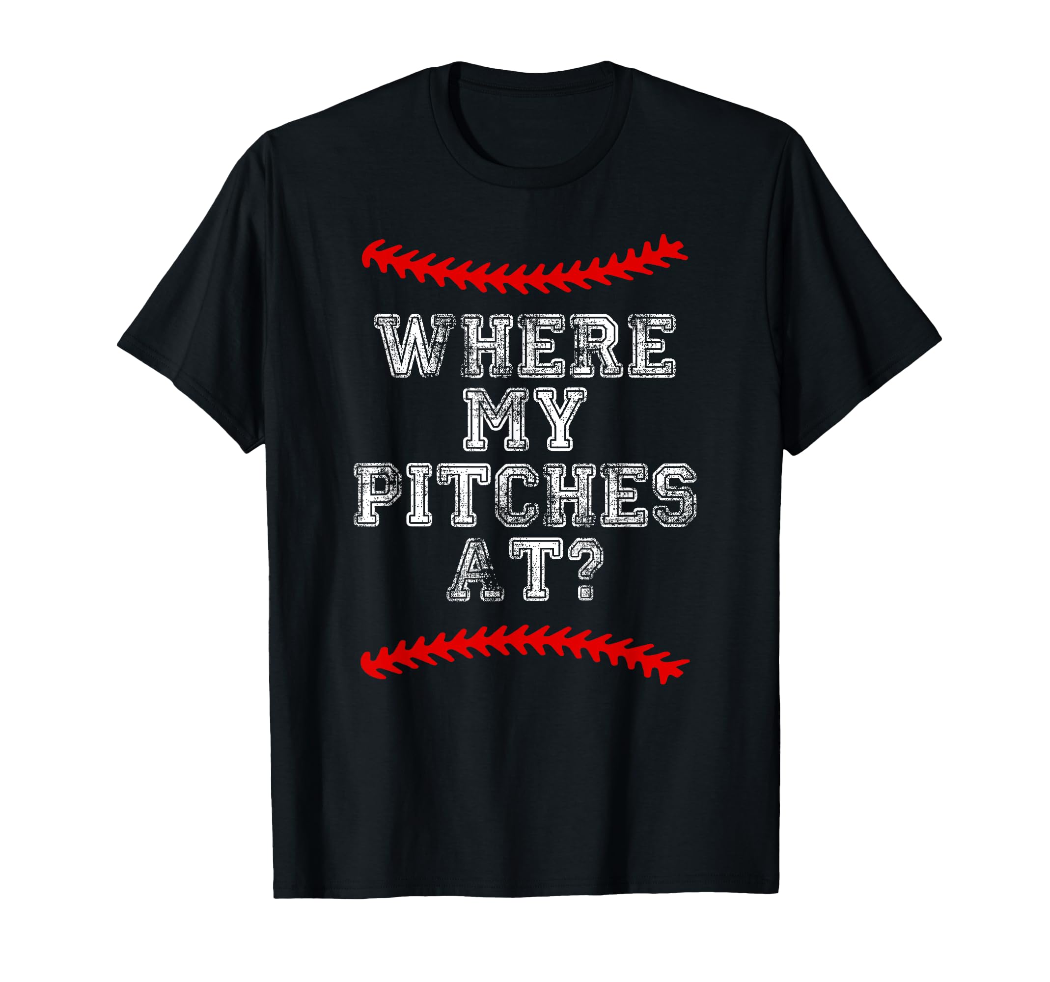Where My Pitches Funny Baseball Mom T-Shirt - Minimalist Print Men Women - T-Shirt, Sweatshirt, Hoodie
