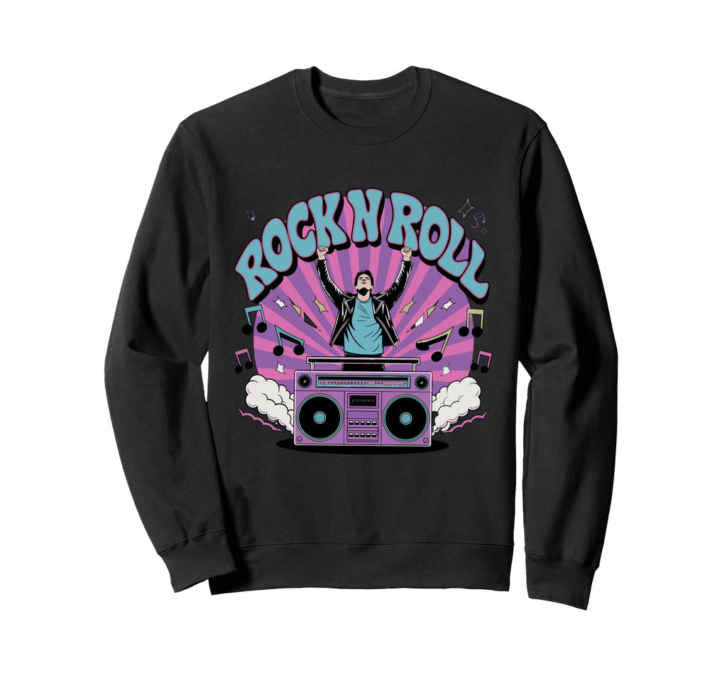 Rock N Roll Vibes Music Art Sweatshirt - Fun Novelty Design Men Women - T-Shirt, Sweatshirt, Hoodie