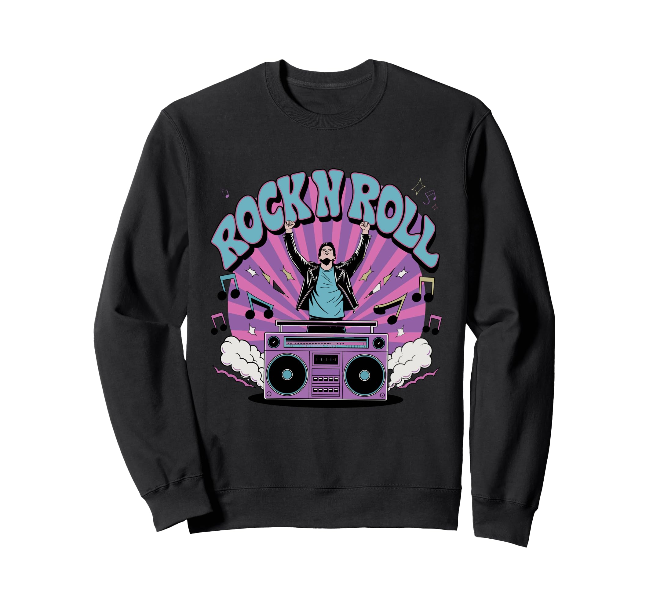 Rock N Roll Vibes Music Art Sweatshirt - Fun Novelty Design Men Women - T-Shirt, Sweatshirt, Hoodie