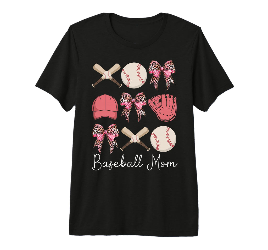Baseball Mama Coquette Bow T-Shirt - Casual Everyday Wear for Adults - T-Shirt, Sweatshirt, Hoodie