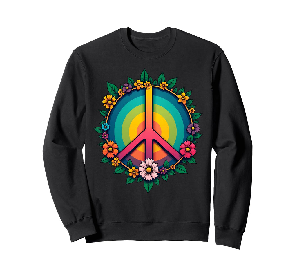 60S 70S Flower Power Groovy Love Sweatshirt - Streetwear Style for Adults - T-Shirt, Sweatshirt, Hoodie