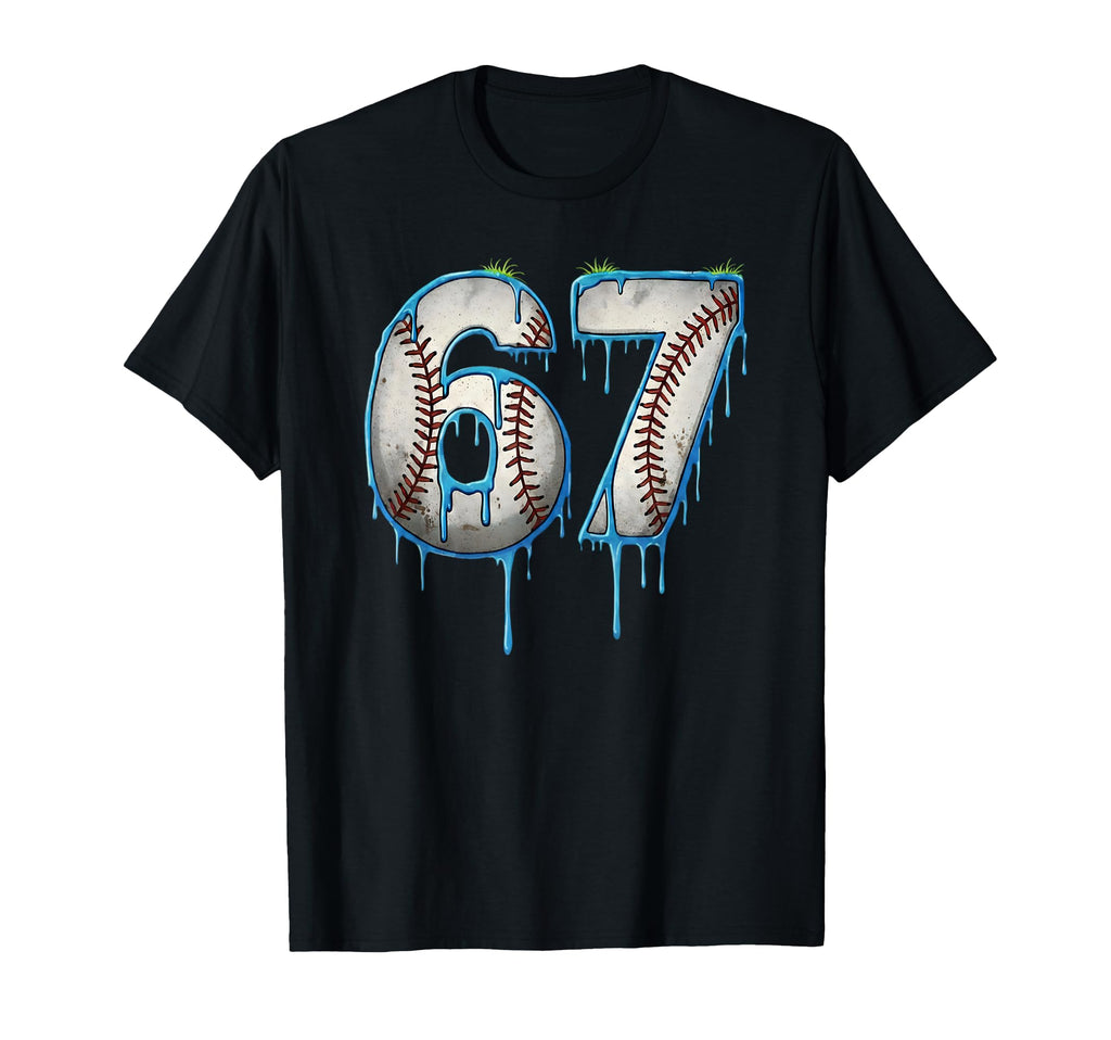 Baseball 67 Six Seven Meme Funny 6 7 T-Shirt - Novelty Apparel for Adults - T-Shirt, Sweatshirt, Hoodie