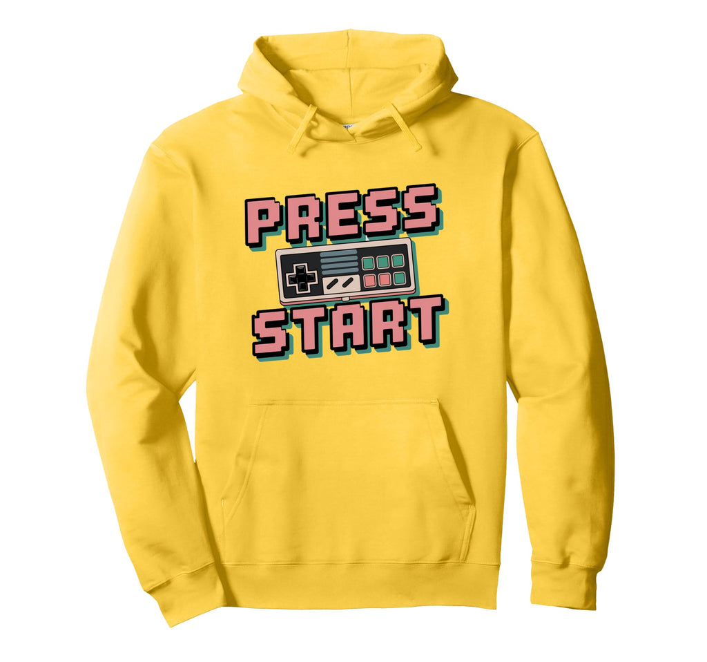 Gaming Press Start Gaming Arcade Hoodie - Fun Novelty Design Men Women - T-Shirt, Sweatshirt, Hoodie