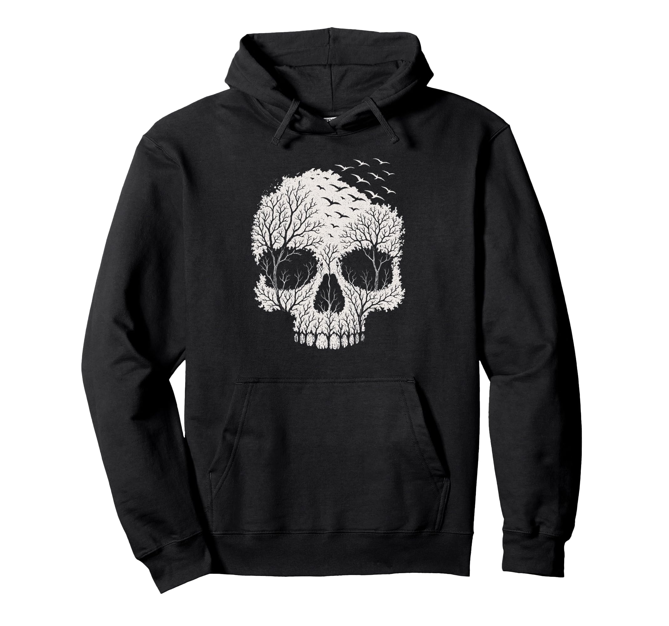 Skull Forest Nature Gothic Grunge Hoodie - Custom Art Print for Adults - T-Shirt, Sweatshirt, Hoodie