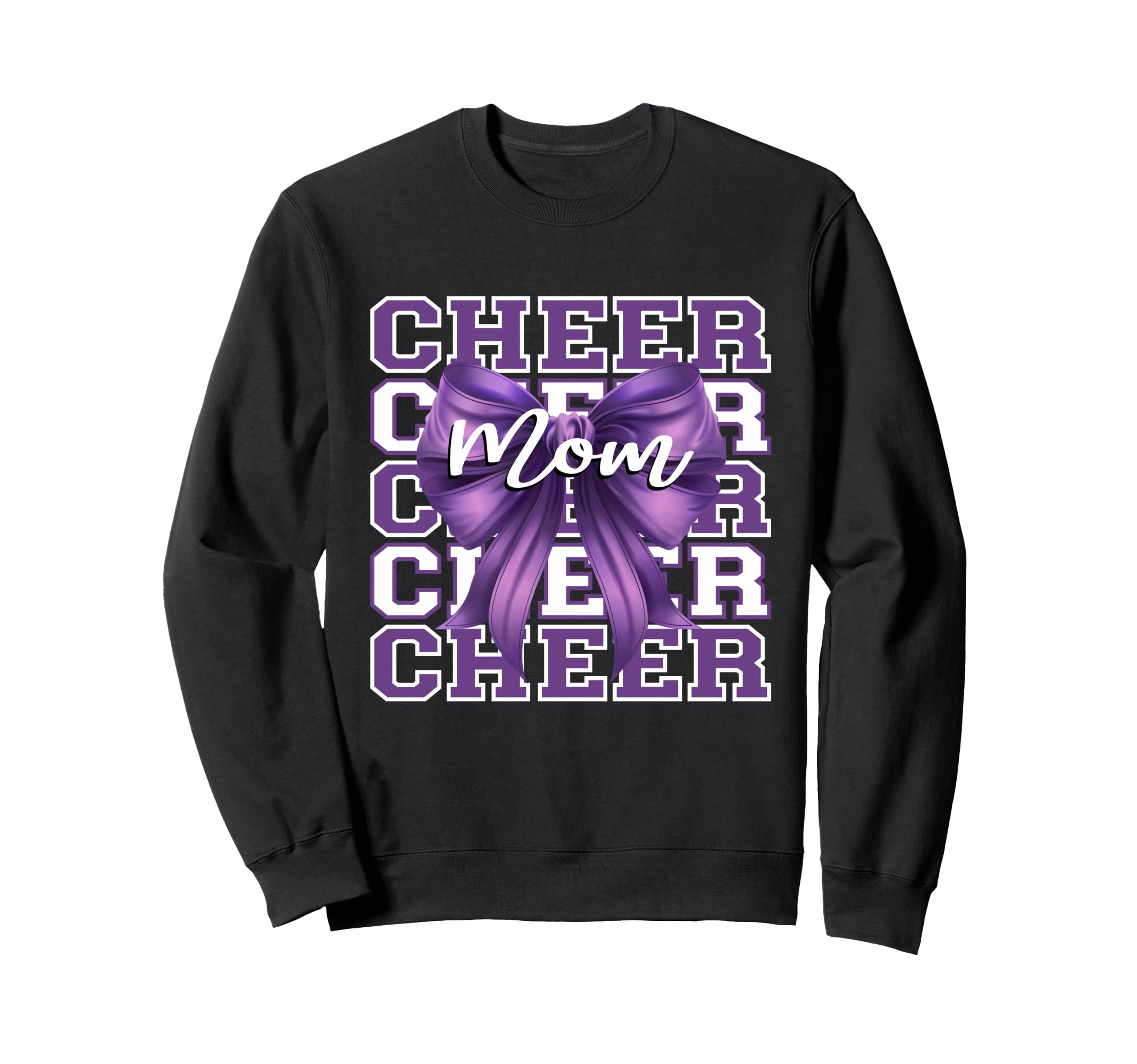 Football Cheer Mom Game Day Purple Sweatshirt - Trendy Graphic for Adults - T-Shirt, Sweatshirt, Hoodie