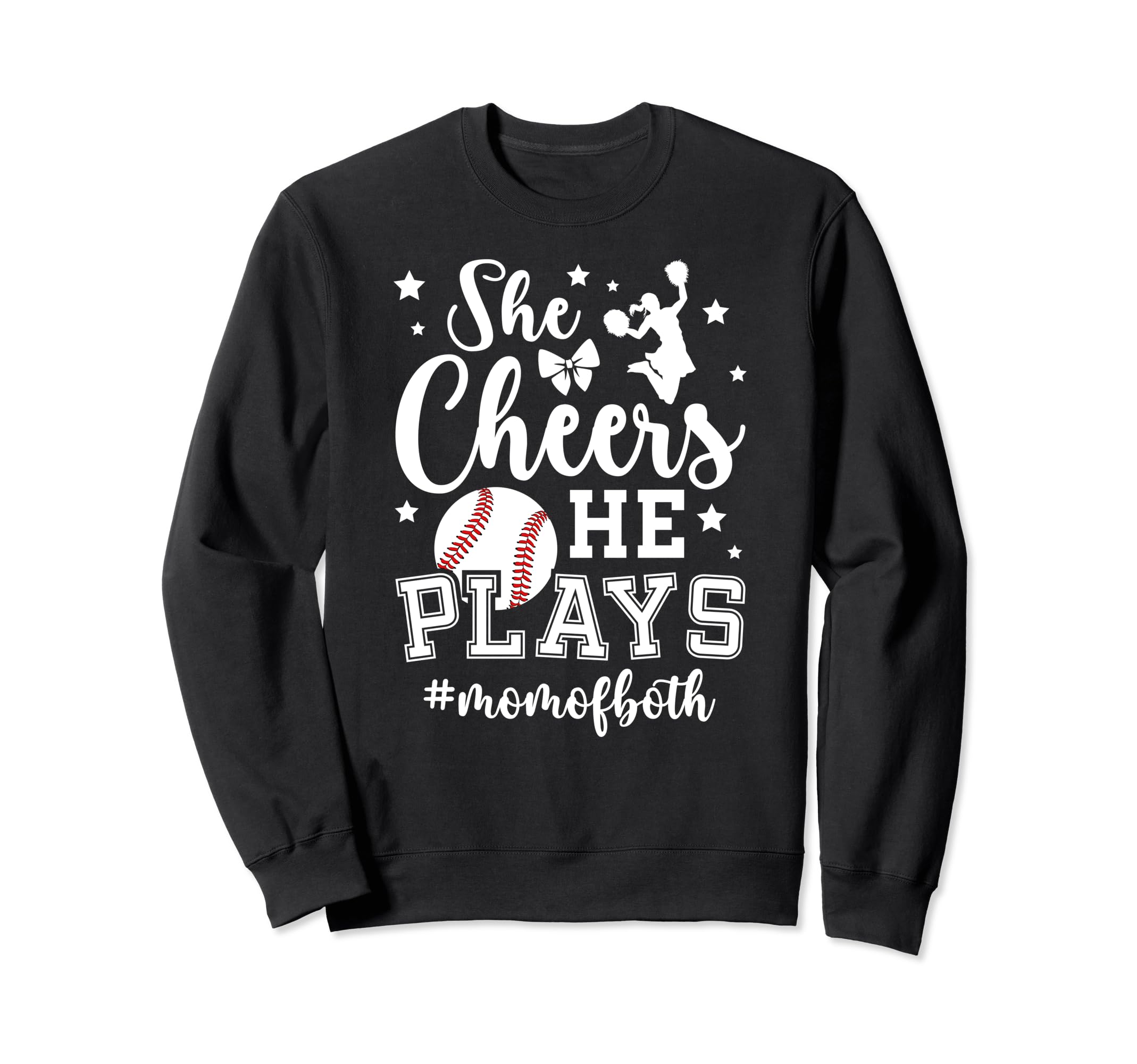 She Cheers He Plays Mom Both Cheer And Sweatshirt - Trendy Graphic Unisex - T-Shirt, Sweatshirt, Hoodie