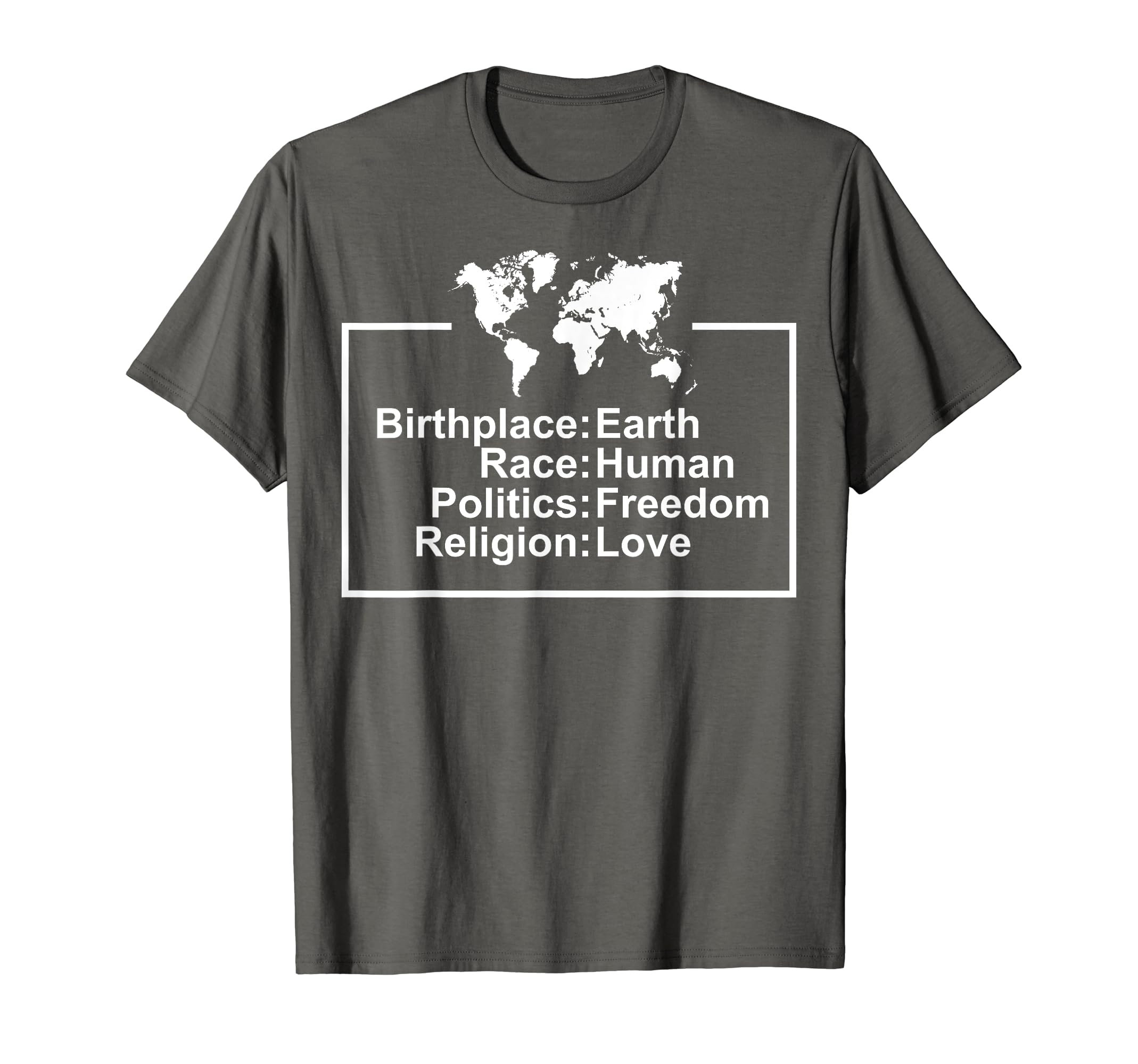 Birthplace Earth Race Human Freedom T-Shirt - Minimalist Print Men Women - T-Shirt, Sweatshirt, Hoodie