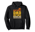 Mens Softball Dad Like Baseball Hoodie - Casual Everyday Wear for Adults - T-Shirt, Sweatshirt, Hoodie