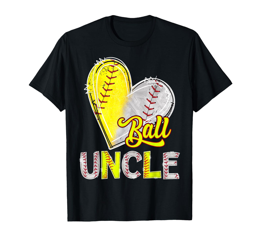 Ball Uncle Heart Baseball Softball Lover T-Shirt - Graphic Print Men Women - T-Shirt, Sweatshirt, Hoodie