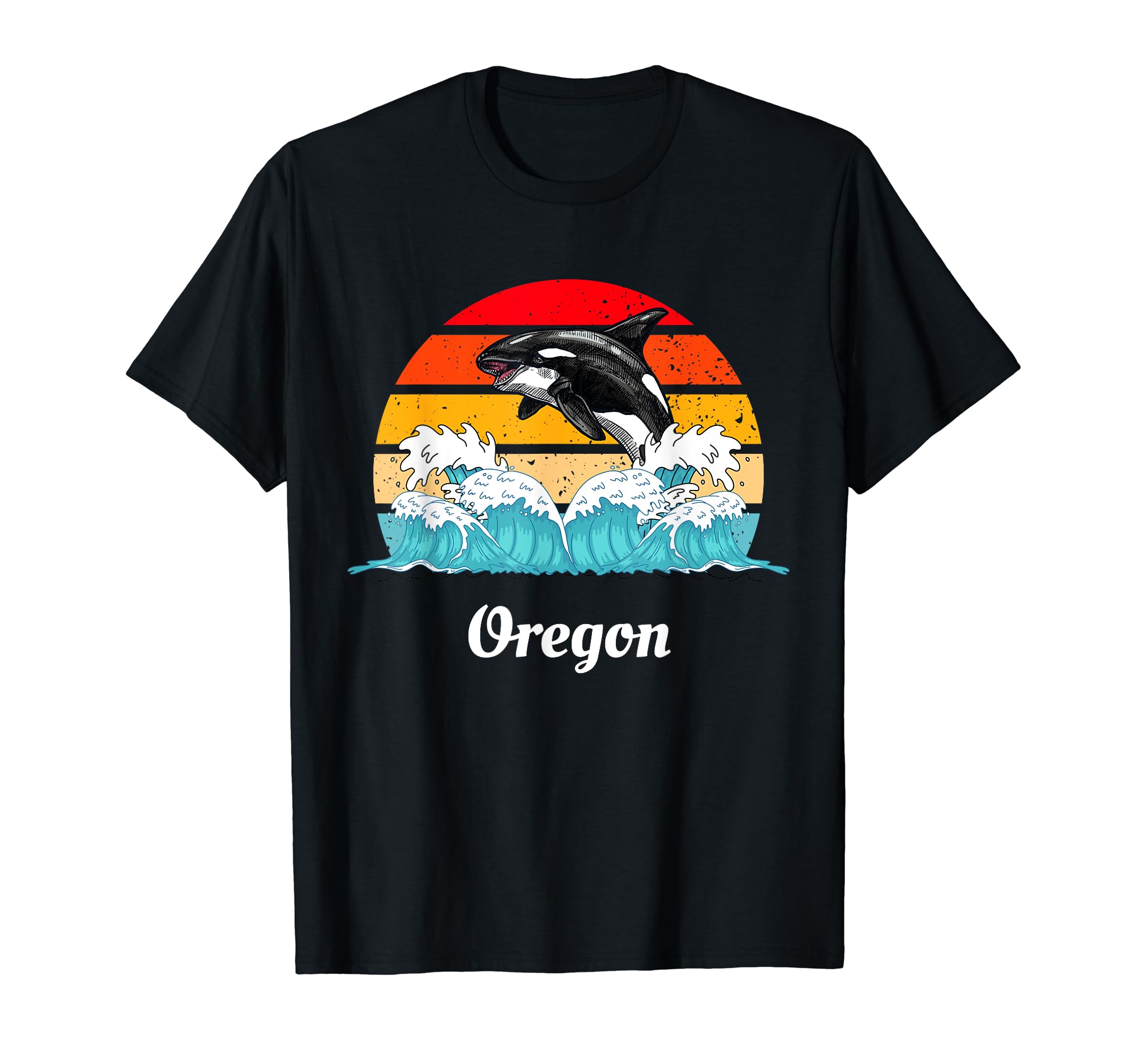 Oregon Distressed Orca Killer Whale T-Shirt - Streetwear Style for Adults - T-Shirt, Sweatshirt, Hoodie