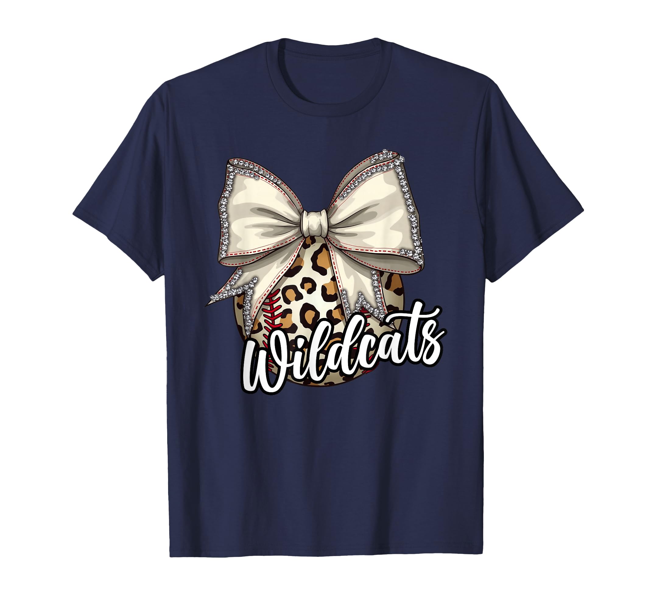 Wildcats Baseball Leopard Coquette T-Shirt - Fun Novelty Design for Adults - T-Shirt, Sweatshirt, Hoodie