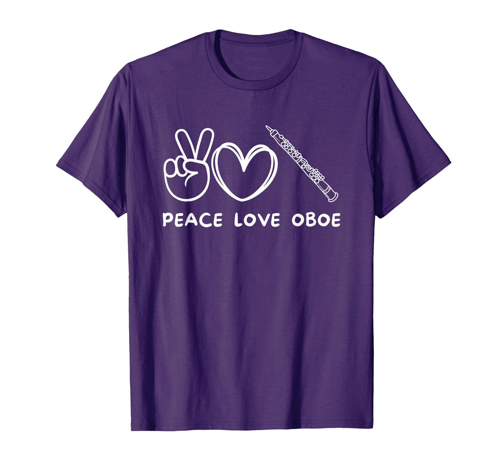 Peace Love And Oboe Oboe Lover Adults Black T-Shirt - Graphic Print Unisex - T-Shirt, Sweatshirt, Hoodie