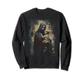 Mary Jesus Distressed 90S Goth Sweatshirt - Unique Graphic Men Women - T-Shirt, Sweatshirt, Hoodie