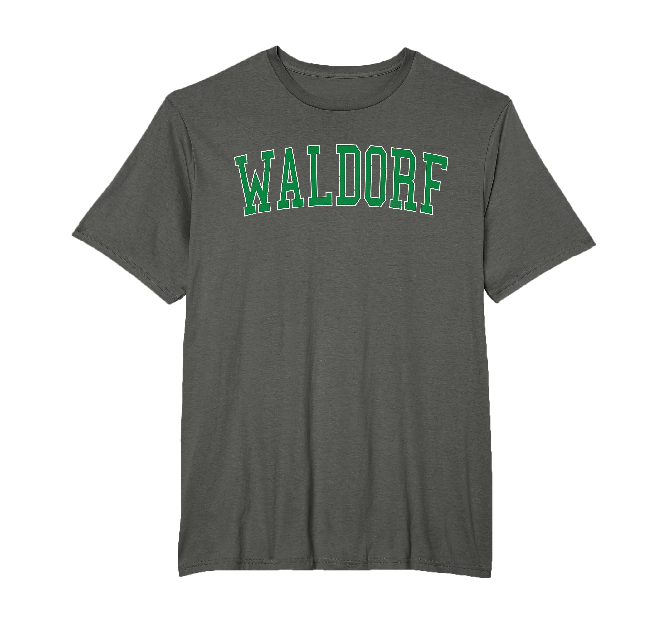 Waldorf Md Distressed Green Varsity T-Shirt - Unique Graphic for Adults - T-Shirt, Sweatshirt, Hoodie