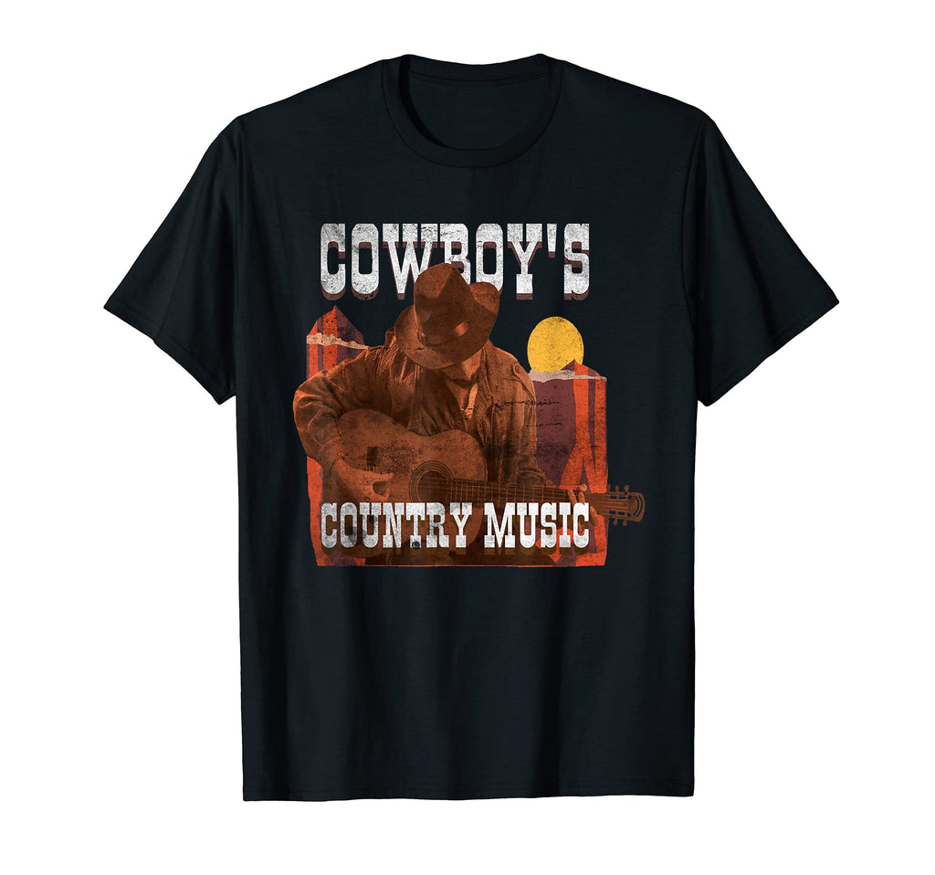 Cowboy Country Music Guitar Western Gift T-Shirt - Trendy Graphic Men Women - T-Shirt, Sweatshirt, Hoodie