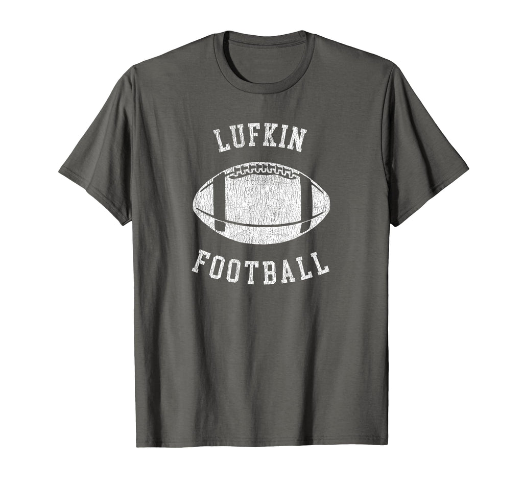 Lufkin Football Distressed 80S T-Shirt - Fun Novelty Design for Adults - T-Shirt, Sweatshirt, Hoodie