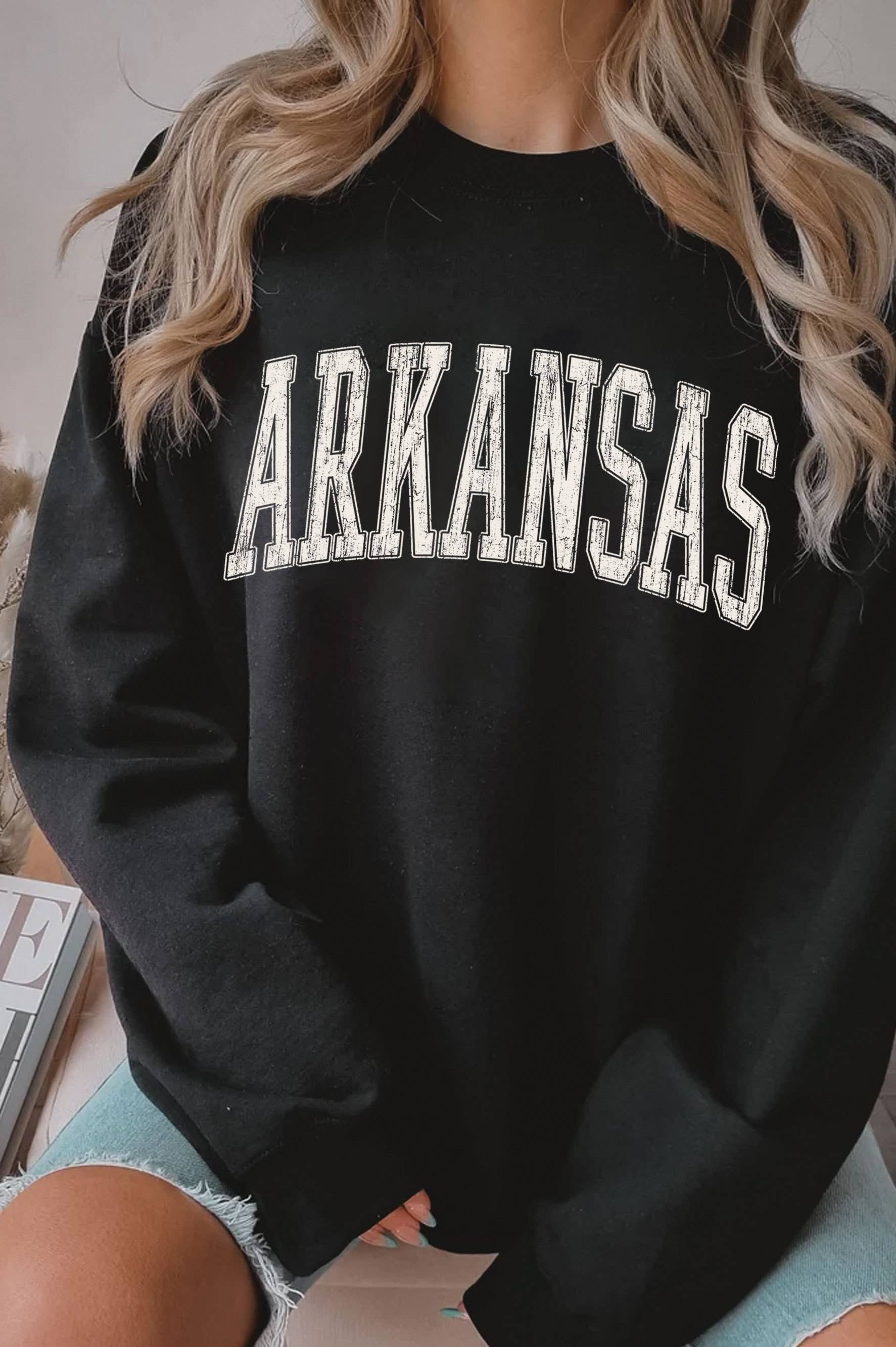 Arkansas Puff Graphic Brushed - Adult & Kids T-Shirts, Sweatshirts & Hoodies apparel design preview 1