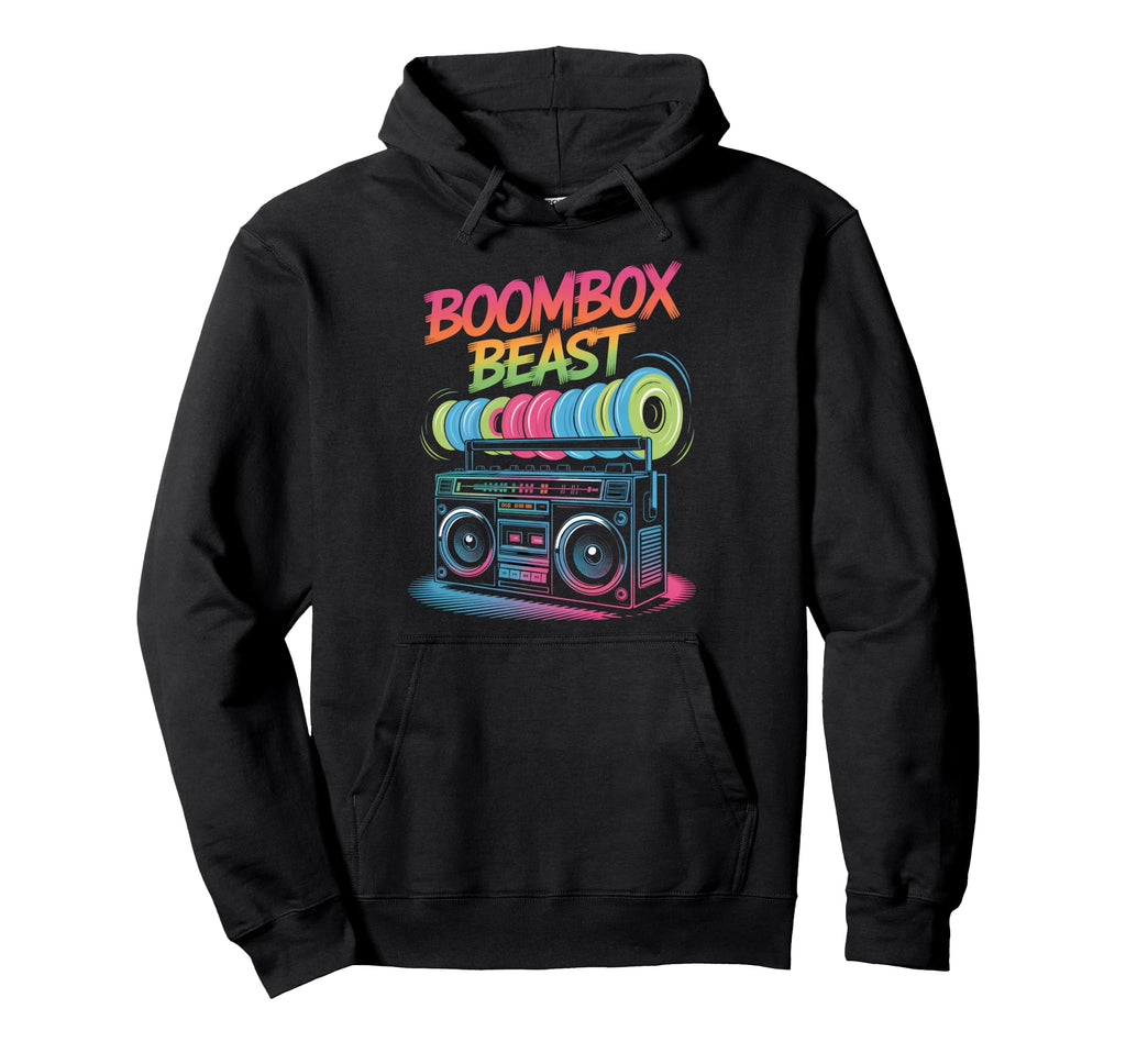 Boombox Beast 80S Hip Hop Old School Hoodie - Graphic Print for Adults - T-Shirt, Sweatshirt, Hoodie