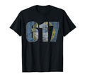 Boston Flag 617 Massachusetts Fade T-Shirt - Custom Art Print for Adults - T-Shirt, Sweatshirt, Hoodie