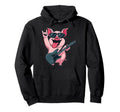 Rockstar Pig Sunglasses Electric Guitar Hoodie - Custom Art Print Unisex - T-Shirt, Sweatshirt, Hoodie
