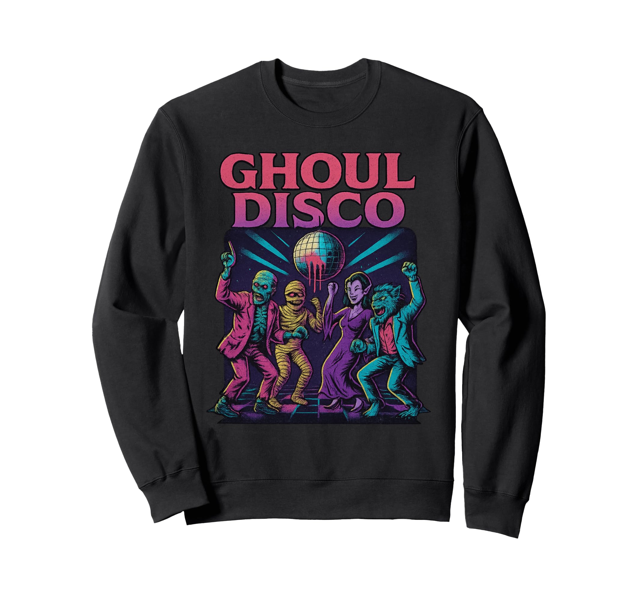 Ghoul Disco Neon 80S Halloween Party Sweatshirt - Novelty Apparel Unisex - T-Shirt, Sweatshirt, Hoodie