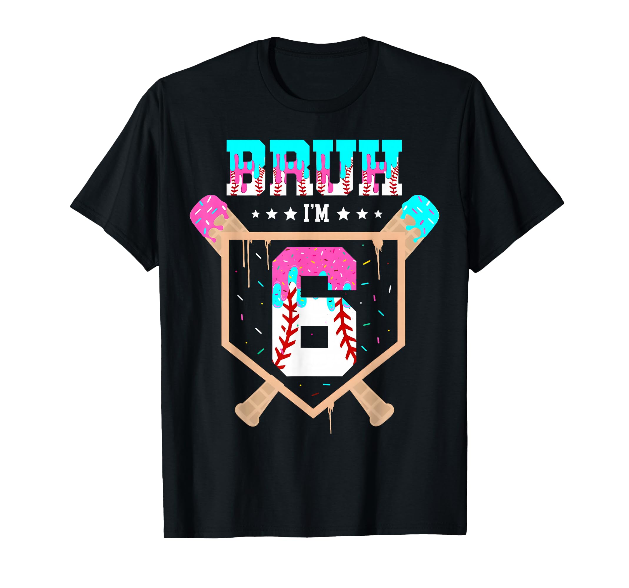 Baseball 6 Year Old Ice Cream T-Shirt - Casual Everyday Wear Men Women - T-Shirt, Sweatshirt, Hoodie