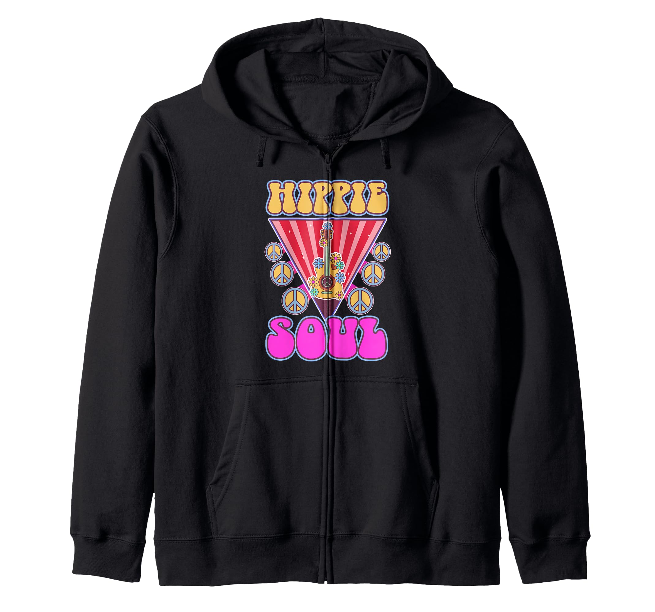 Groovy Hippie Music Peace Love 70S Hoodie - Streetwear Style for Adults - T-Shirt, Sweatshirt, Hoodie