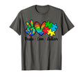 Peace Love Autism April We Wear Blue T-Shirt - Novelty Apparel Unisex - T-Shirt, Sweatshirt, Hoodie