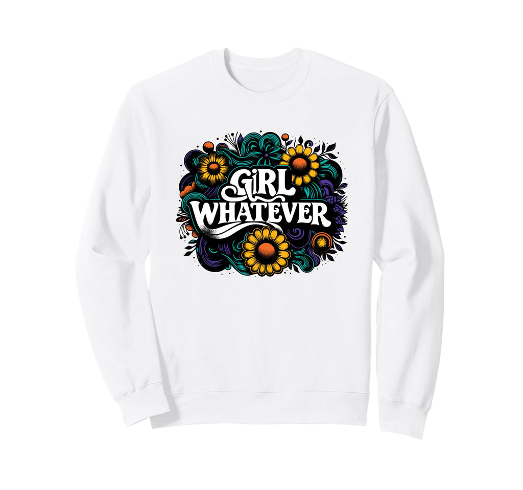 Whatever Hippie 60S 70S Daisy Floral Sweatshirt - Custom Art Print Unisex - T-Shirt, Sweatshirt, Hoodie