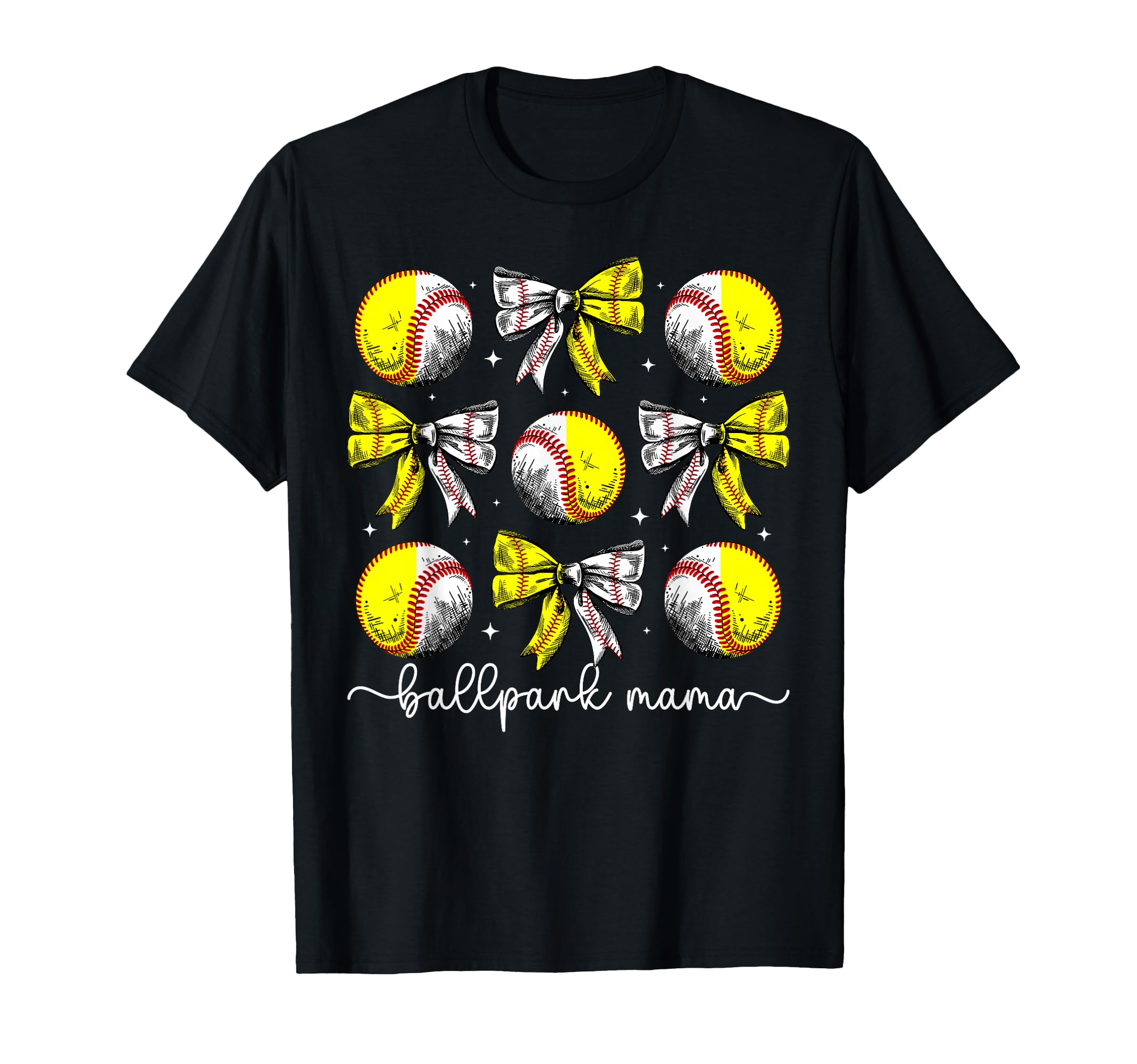 Ballpark Mama Coquette Softball Baseball T-Shirt - Custom Art Print Unisex - T-Shirt, Sweatshirt, Hoodie