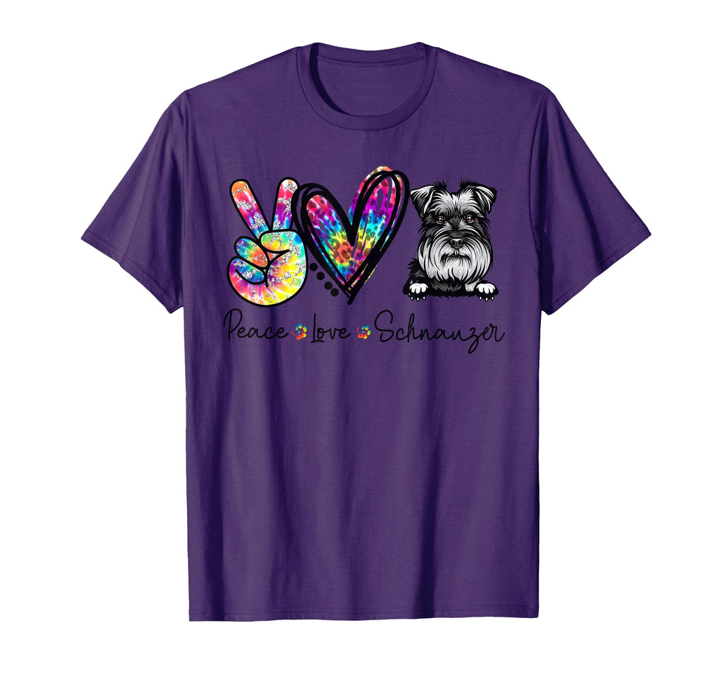 Peace Love Schnauzer Funny Tie Dye T-Shirt - Streetwear Style for Adults - T-Shirt, Sweatshirt, Hoodie