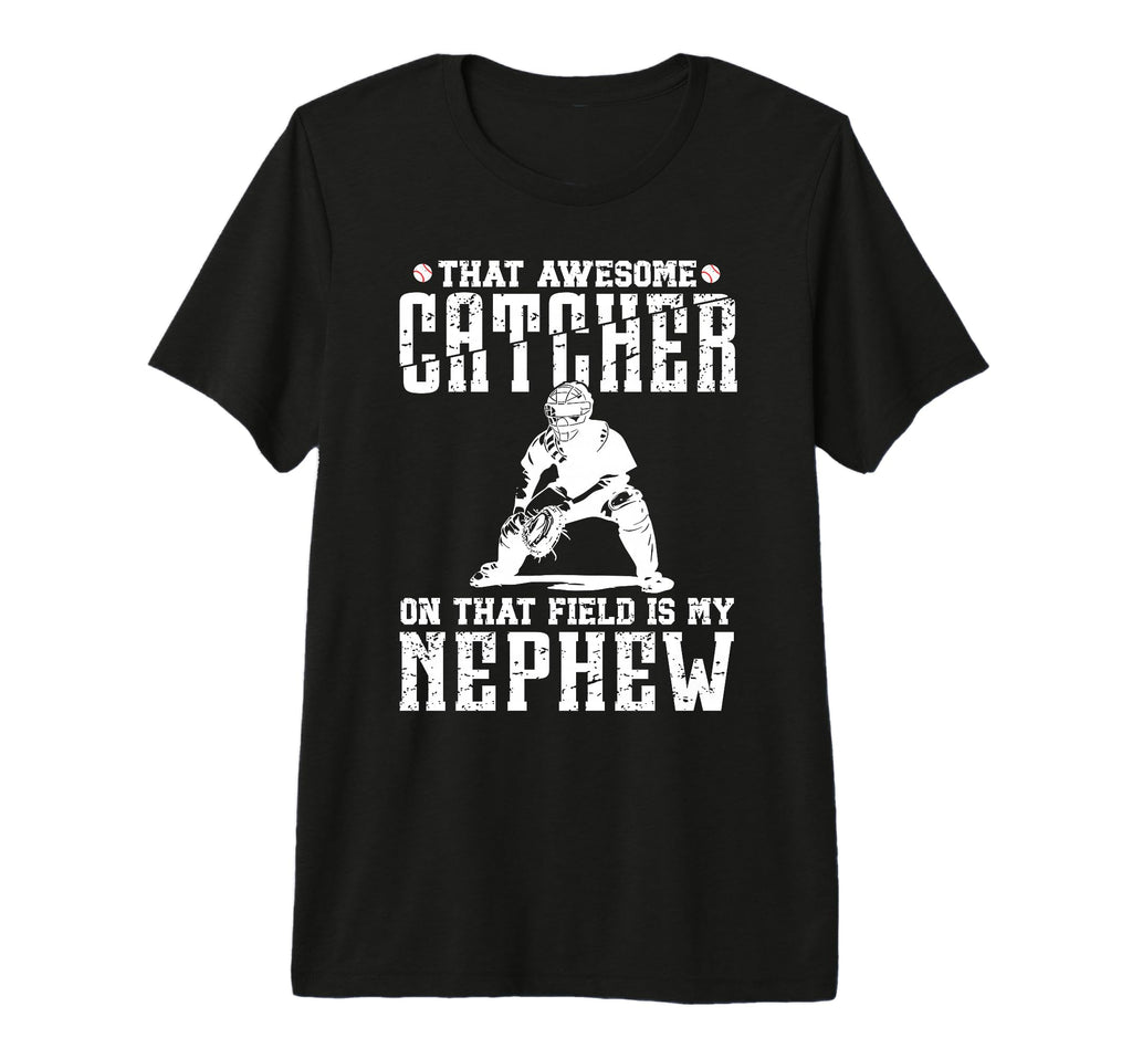 Mens Baseball Catcher Uncle Proud Uncle T-Shirt - Minimalist Print Unisex - T-Shirt, Sweatshirt, Hoodie