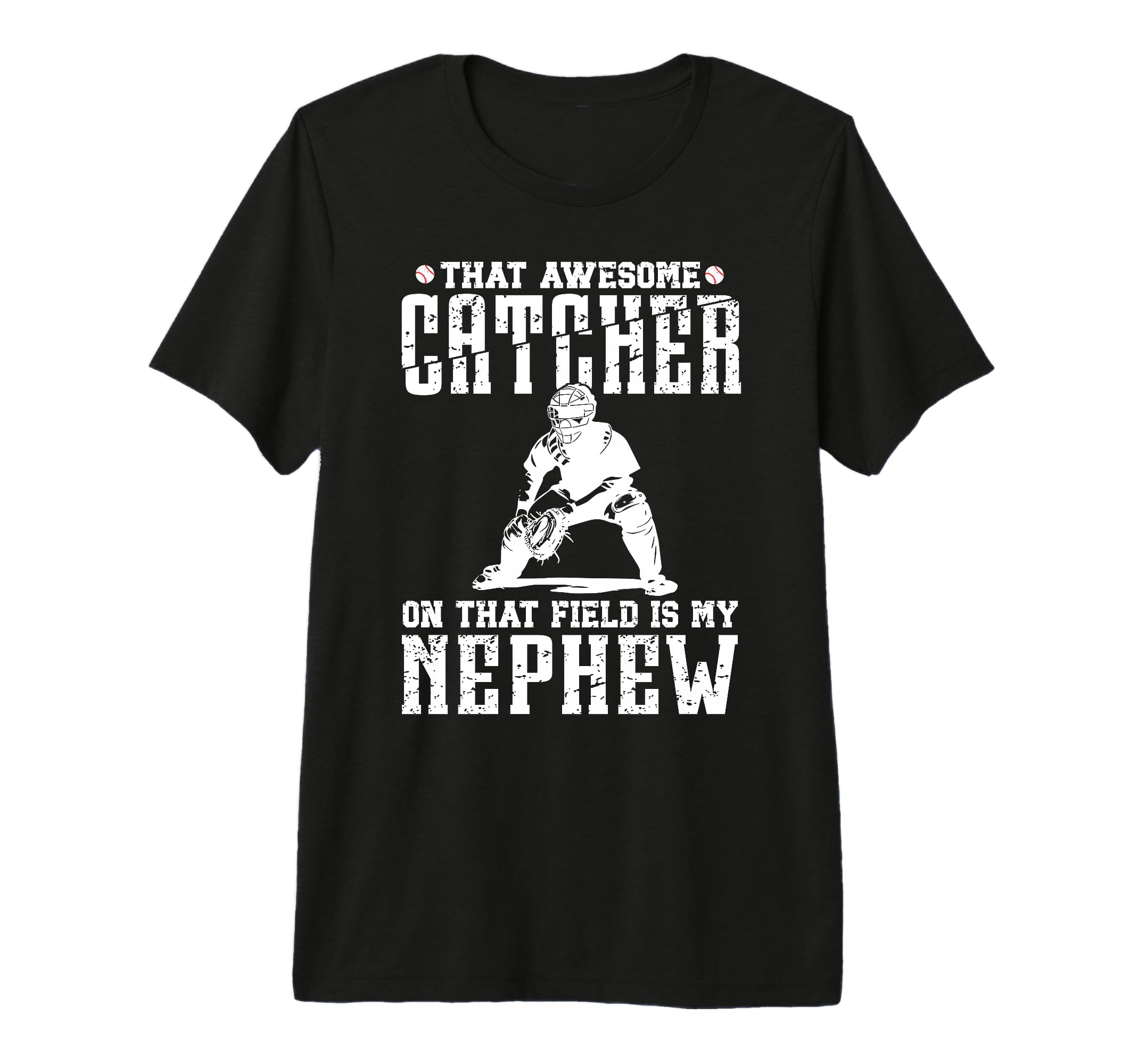 Mens Baseball Catcher Uncle Proud Uncle T-Shirt - Minimalist Print Unisex - T-Shirt, Sweatshirt, Hoodie