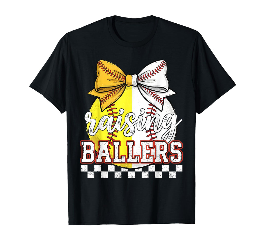Raising Ballers Baseball Softball T-Shirt - Fun Novelty Design for Adults - T-Shirt, Sweatshirt, Hoodie