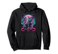 Cyberpunk Cat Futuristic Vaporwave Cat Hoodie - Novelty Apparel Unisex - T-Shirt, Sweatshirt, Hoodie