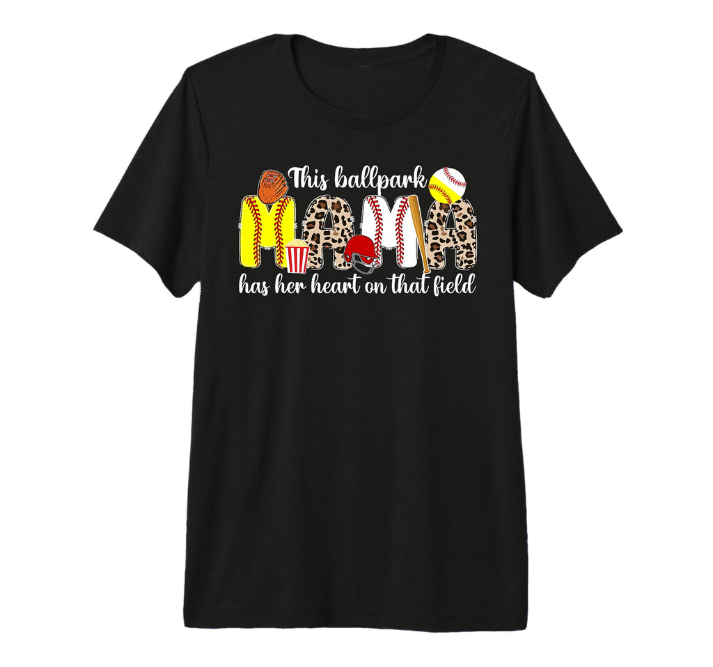 Ballpark Mama Proud Baseball Softball T-Shirt - Custom Art Print Men Women - T-Shirt, Sweatshirt, Hoodie